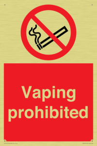Vaping prohibited
